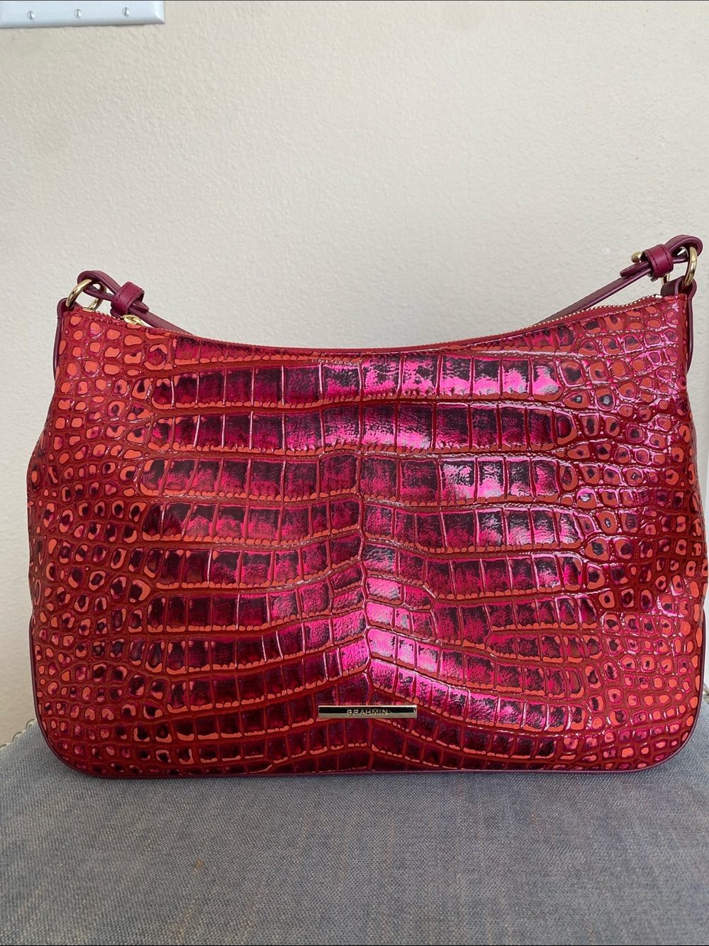 Brahmin Heather Pomegranate Amalthea with matching wallet